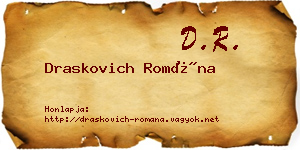 Draskovich Romána névjegykártya